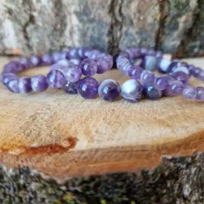 Bracelet Améthyste Rubanée 6mm