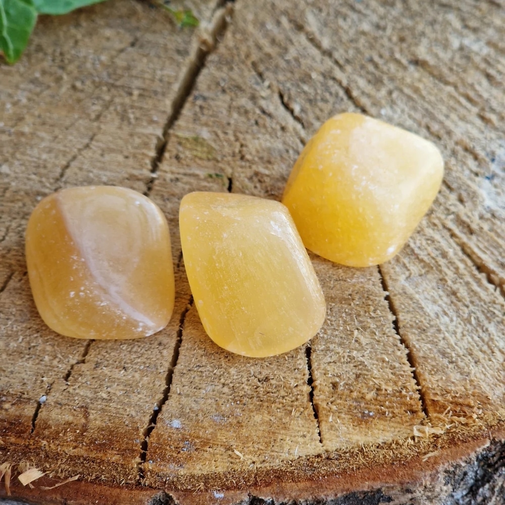 Pierre roulée calcite orange