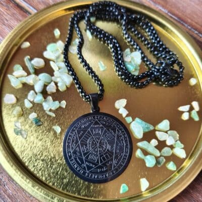 Collier sceau des 7 archanges noir