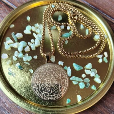 Collier sceau des 7 archanges doré