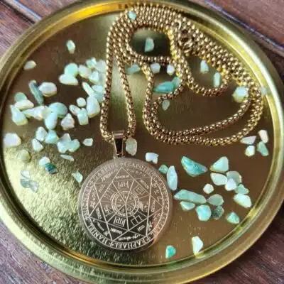 Collier sceau des 7 archanges doré