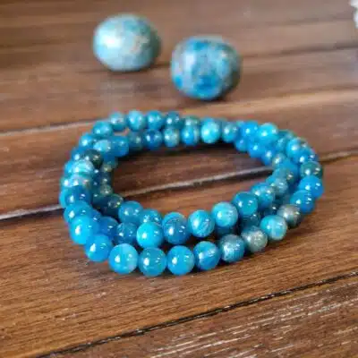 Bracelet Apatite Bleue A+ 6mm