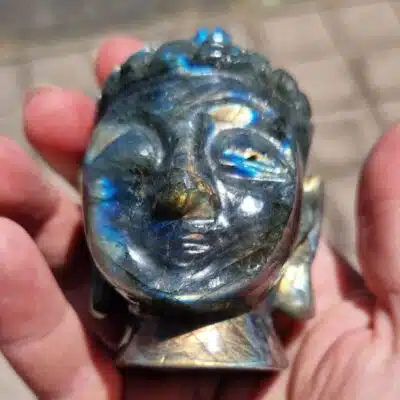 Tête Bouddha Sculptée Labradorite
