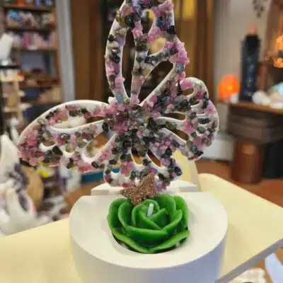 Bougeoir Papillon Tourmaline Multi Made in Ariège