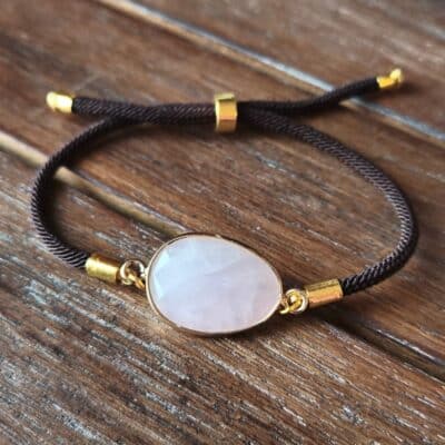 Bracelet réglable Quartz rose