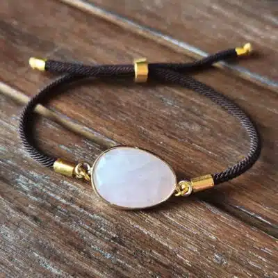Bracelet réglable Quartz rose