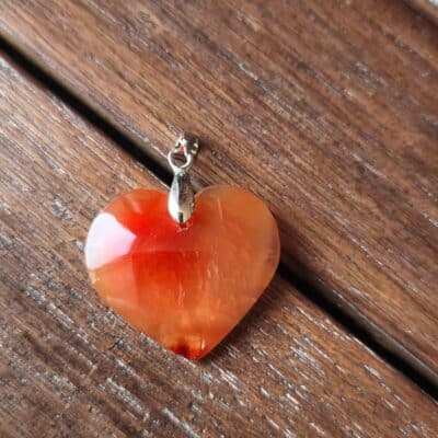 Pendentif Cornaline AA Coeur