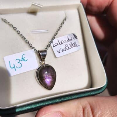 Pendentif Labradorite Violette AA Argent 925