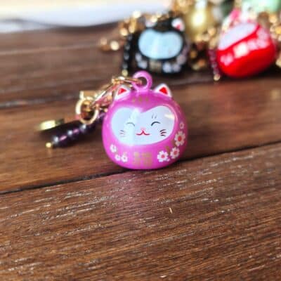 Porte clés Maneki Neko violet