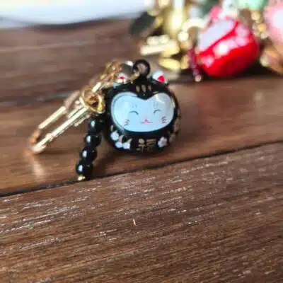 Porte clés Maneki Neko noir