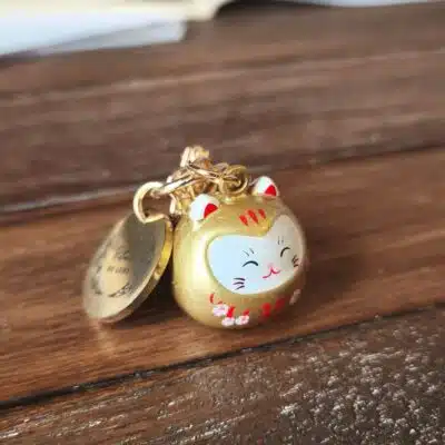 Porte clés Maneki Neko doré