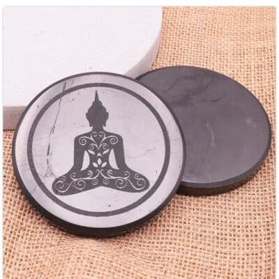 Plaque de protection Shungite AA Ronde Bouddha