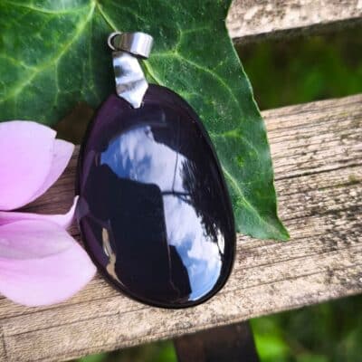 Pendentif Obsidienne œil céleste AA