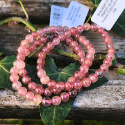 Bracelet Quartz fraise Hématoïde AA