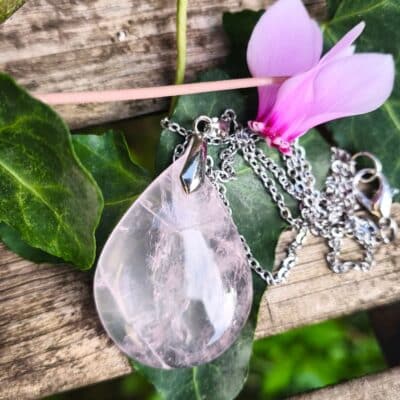 Pendentif quartz rose AA