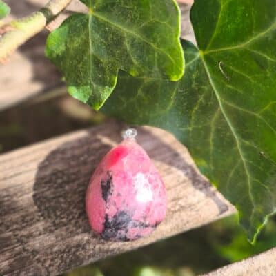 Pendentif Pierre roulée Rhodonite A