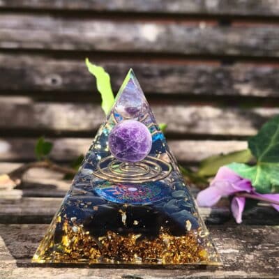 Orgonite obsidienne noire Arbre de vie