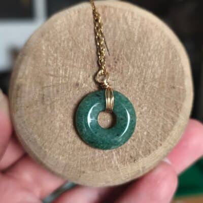 Collier donuts Aventurine verte