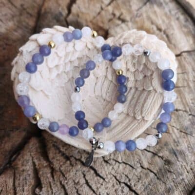 Bracelet Tanzanite Cristal de roche 6mm