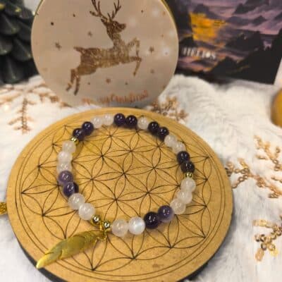 Bracelet Céleste Améthyste et Péristérite