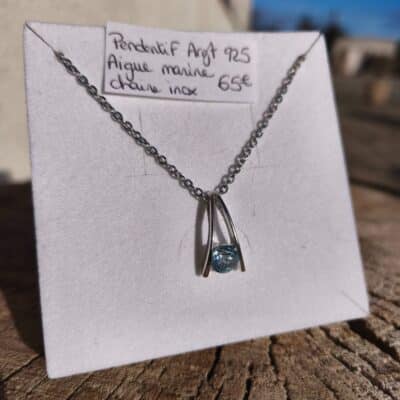 Collier Aigue Marine Argent 925