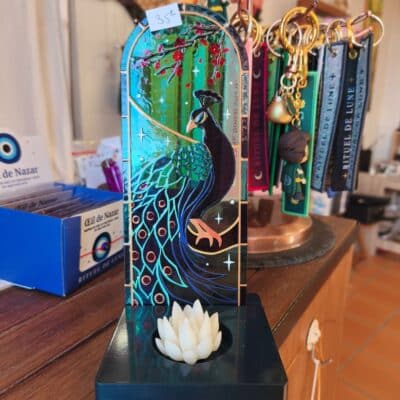 Autel à intention Vitrail Paon