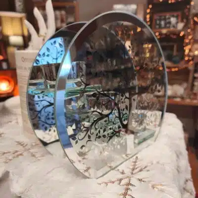 Bougeoir Triple Arbre de Vie en Verre
