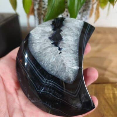 Croissant de Lune Agate Noire AA modèle 2