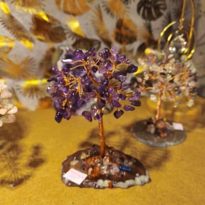 Petit Bonzaï Améthyste sur tranche d'Agate