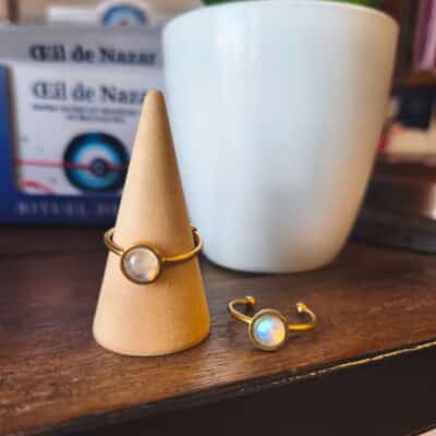 Bague Péristerite AA dorée