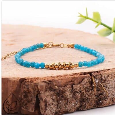 Bracelet Aléa doré Apatite bleue