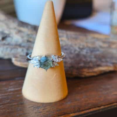 Bague Agate mousse Argent 925