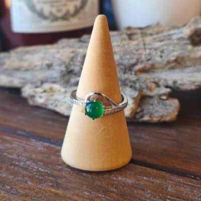 Bague Chrysoprase Argent rhodié 925 AAA modèle 2