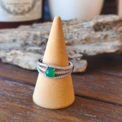 Bague Chrysoprase Argent rhodié 925 AAA
