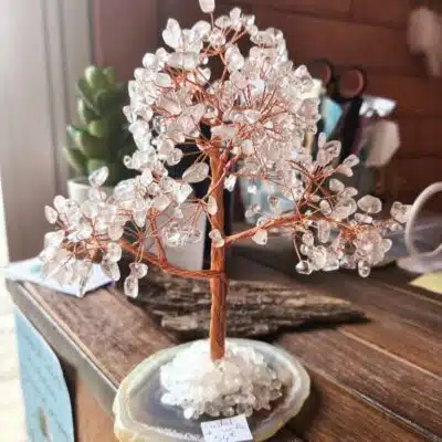 Arbre du bonheur Cristal de roche base agate