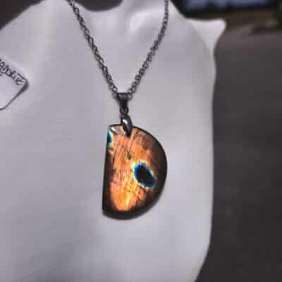 Collier Labradorite AA+ demi lune