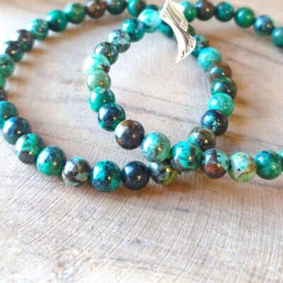 Bracelet chrysocolle Schattuckite 6mm
