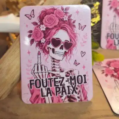 Aimant Skull Foutez moi la paix