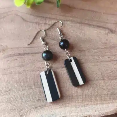 Boucles d'oreilles Obsidienne Œil celeste