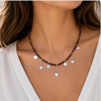 Collier Nuage Grenat AAA