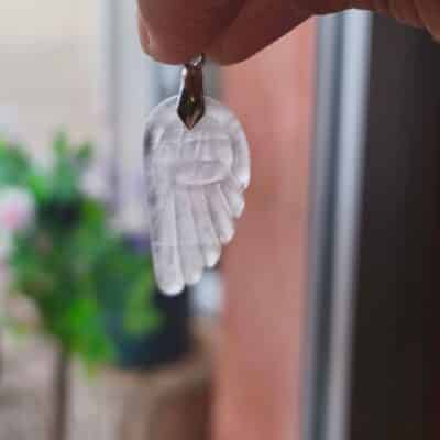 Collier Aile d'ange Cristal de roche AA