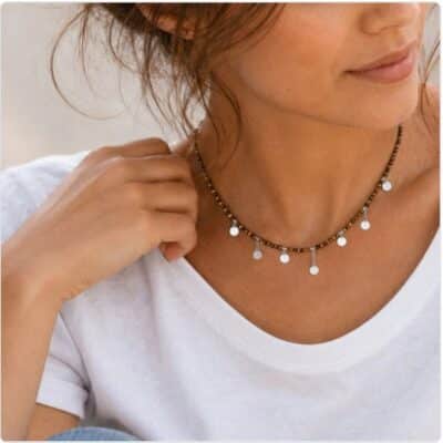 Collier Nuage Oeil de Tigre