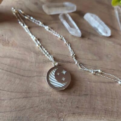 Collier Intuition Lune Pierre de Lune